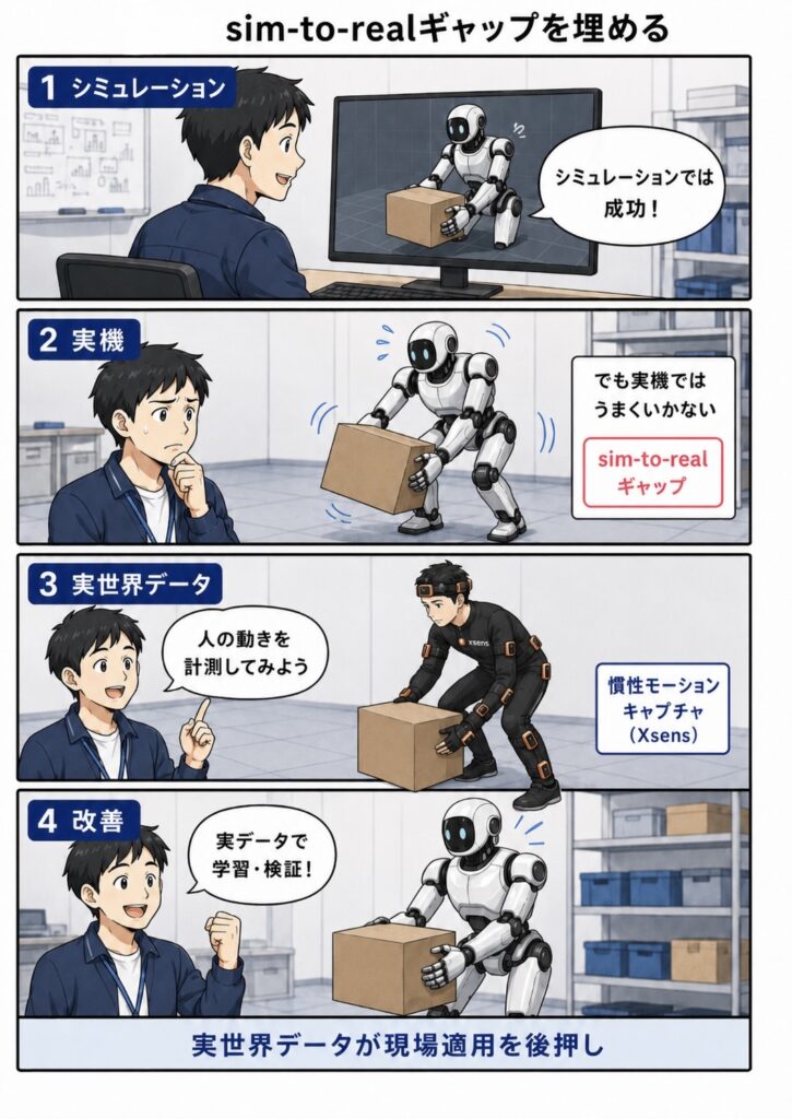 sim-to-realを簡単に解説する4コマ漫画