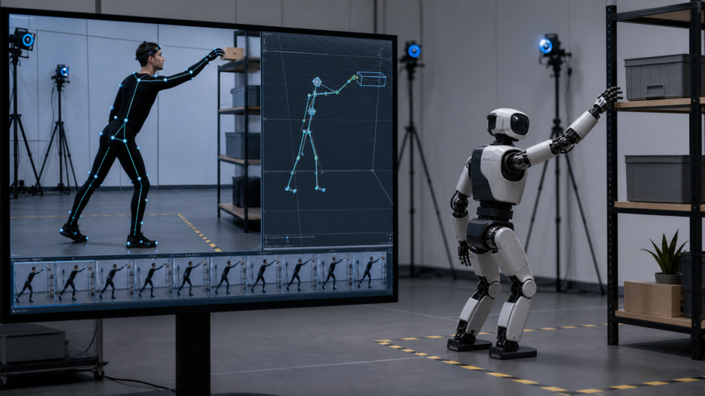 フィジカルAIにおけるロボットへのターゲティングシーン
